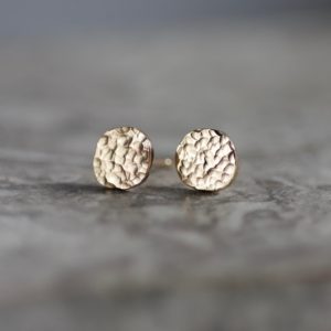 Hammered 9ct Gold Earrings