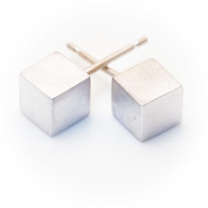 Silver cube studs