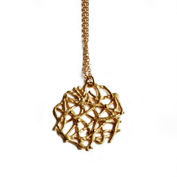 Lace necklace in gold plated silver by Katerina Damilos