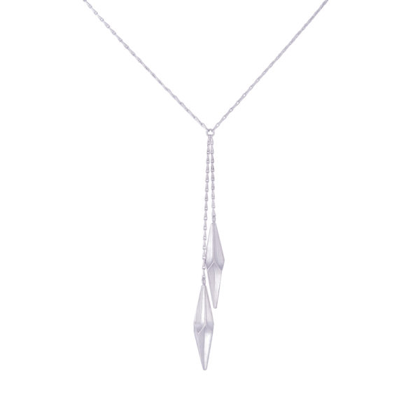 Silver Shard Double Drop Necklace by Alice Barnes