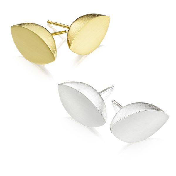 Silver & gold leaf earrings