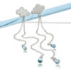 Sterling silver April Showers long raincloud chandelier earrings