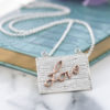 Sterling silver and rose gold neon art love wood plank necklace