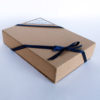 Corrugated card presentation book box with blue ribbon