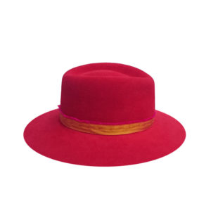 red fedora side view
