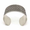 silver cuff with opart design frontal