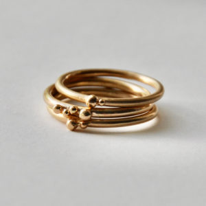 ORB stacking rings trio in 9ct gold