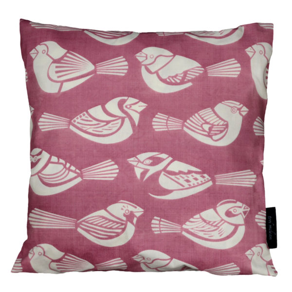 Tori McLean British Birds Pink Cushion Front