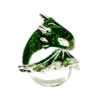 Silver Emerald Dragon Ring