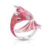 Silver Topaz Dragon Ring, pink dragon ring