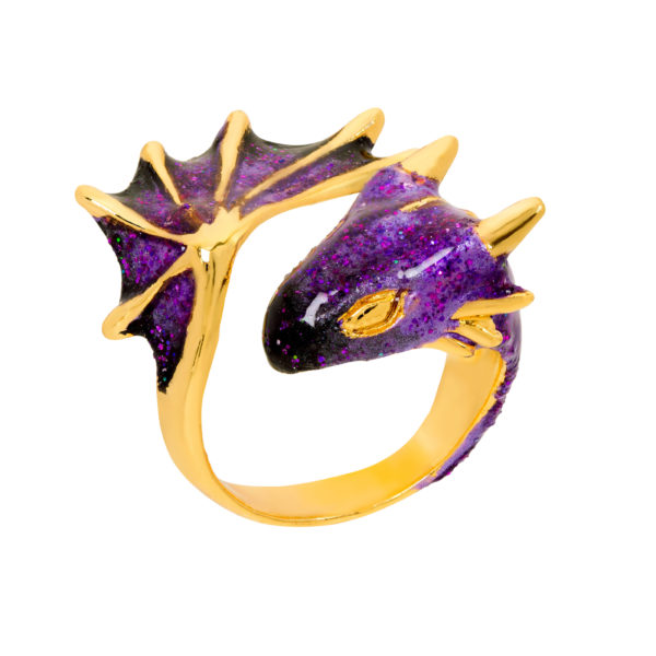 Gold Amethyst Dragon Ring