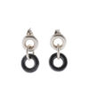 Torus Chain Dangle Earrings - Silver & Charcoal Grey Hematite
