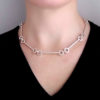 Multi-Combination Nought Chain Necklace - choker (short) variation - silver - worn