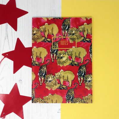 Lions and Tigers and Bears Print A5 Notebook by Also the Bison