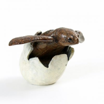 Hatching Turtle by John Noble-Milner Wildlife Sculptor