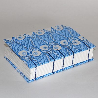 Fish design notebook with Coptic Spine by Nant Designs