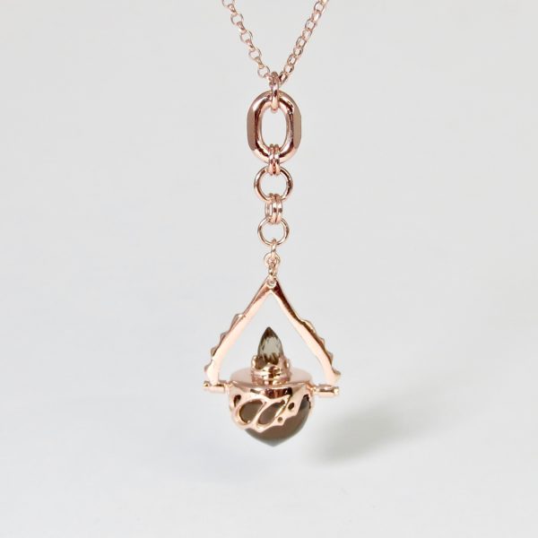 rose gold and smokey quartz pendant