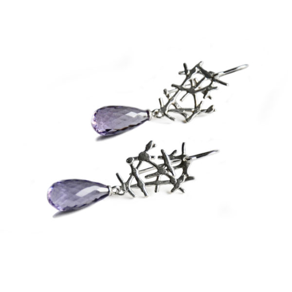 Free Spirit lace earrings with amethyst