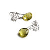 Silver filigree earrings with lemon quartz