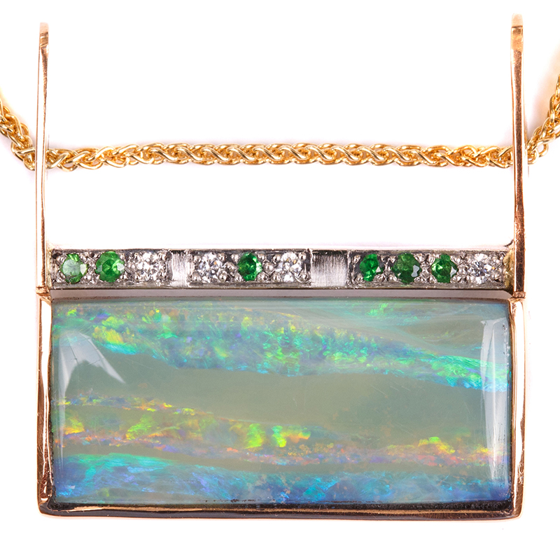 Boulder Opal & gemstone pendant