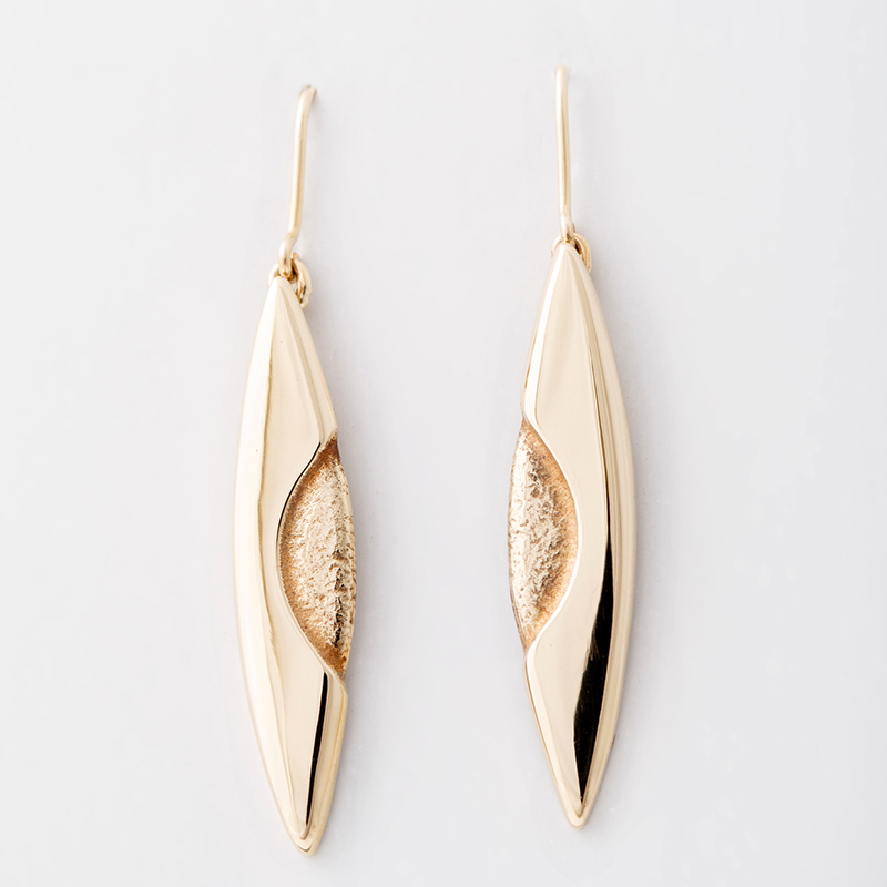 everyday Solid drop 9ct yellow gold earrings.
