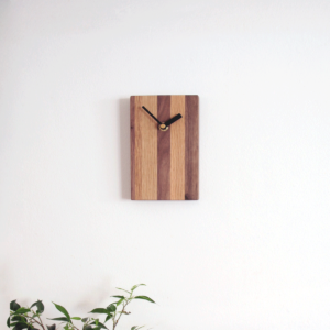 mixed wood wall clock