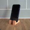 oak and walnut wooden phone stand