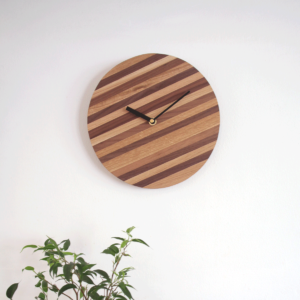 round wooden wall clock