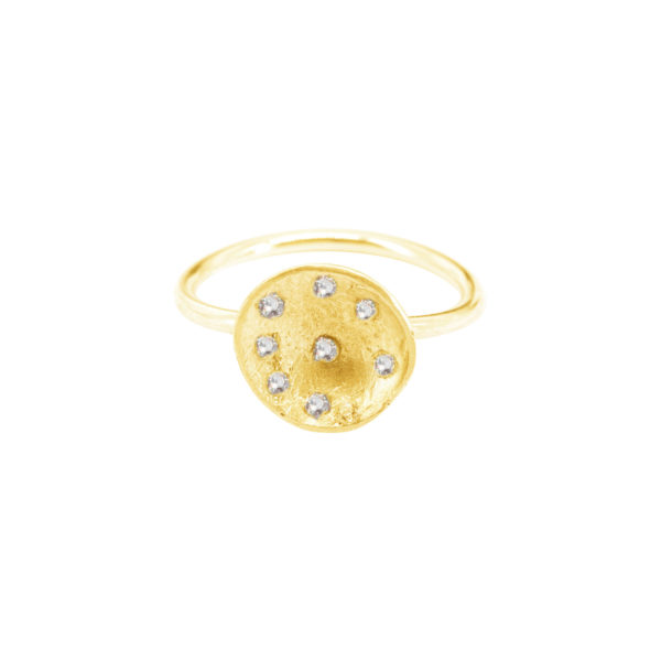 9 Gannymede diamond yellow gold ring