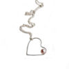 Silhouette asymmetric silver heart pendant with pearl