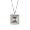 Silver Square necklace with geometric pattern