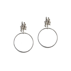 ORB silver hoops with granulated studs