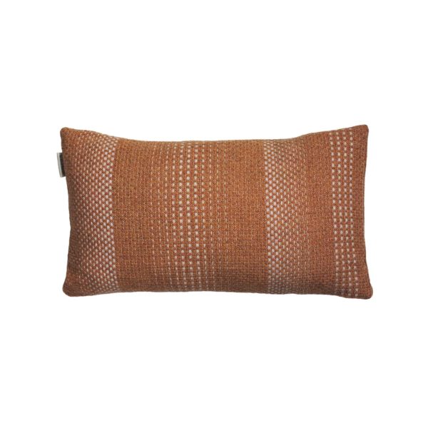 Louise Tucker_speckle stripe cushion product shot_orange_square
