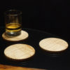 Drinks coaster in rippled sycamore