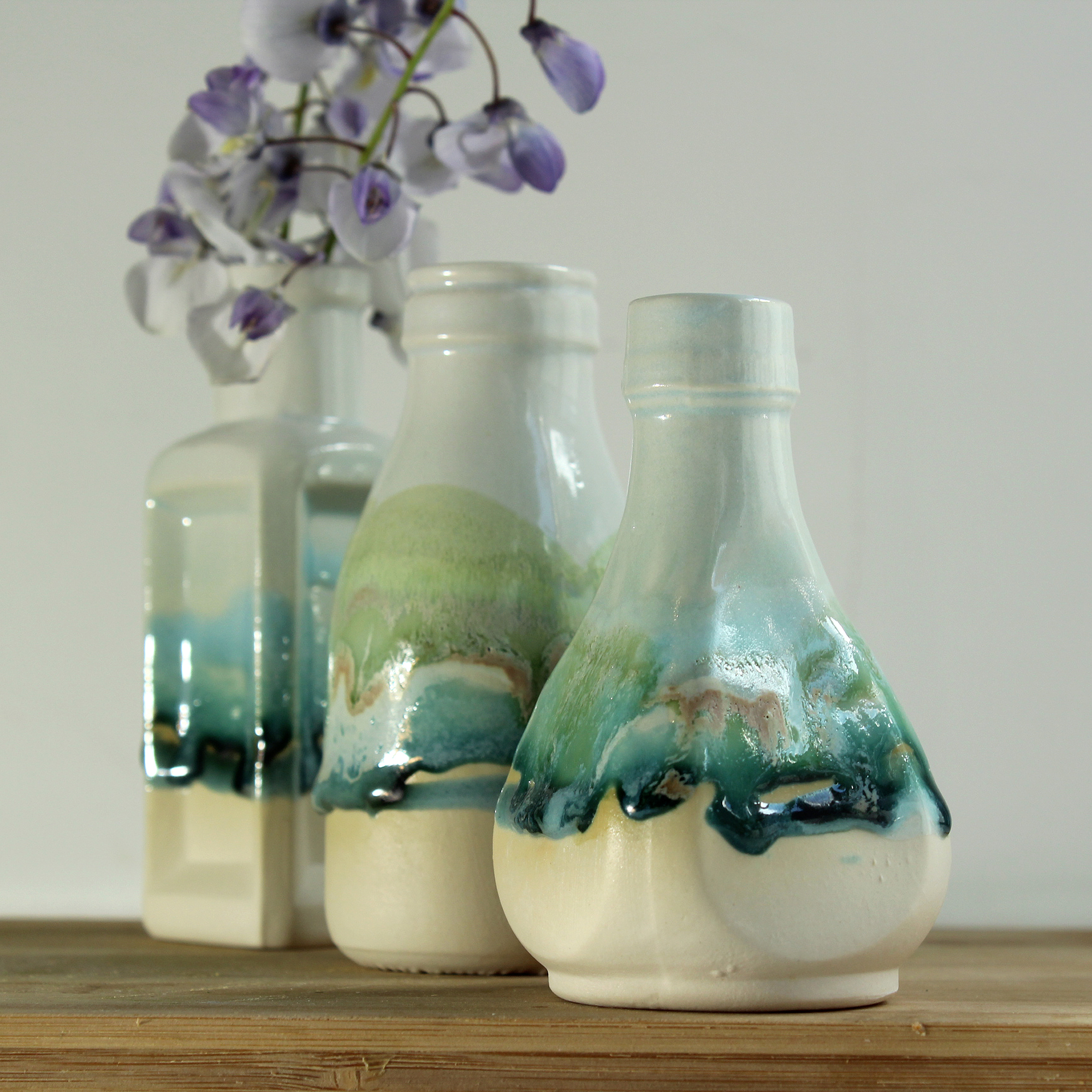 Ceramic Bottle ceramic Vase Gift Set - Handmade in Britain