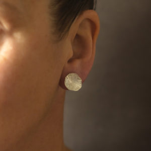 concave handcrafted stud earrings in sterling silver by Cornwall designer Emily Nixon