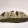 Zipper detail of the handwoven 'Caterpillar' cushion featuring Merino wool by Cassandra Sabo