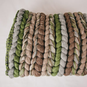 Cassandra Sabo’s handwoven merino wool 'Double Tendril' throw from her Forest Collection