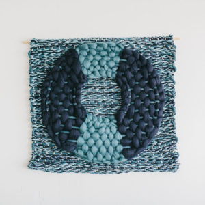 Cassandra Sabo’s ‘Flow’ handwoven textile wall-hanging from her West Coast Collection
