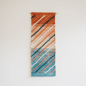 Cassandra Sabo’s ‘Shoreline’ handwoven textile wall-hanging from her West Coast Collection