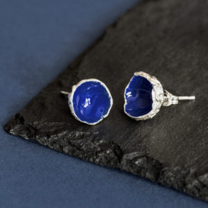 Silverkupe-Blue Seed Earrings