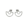 Arc medium double curve art deco inspired orb studs on white background