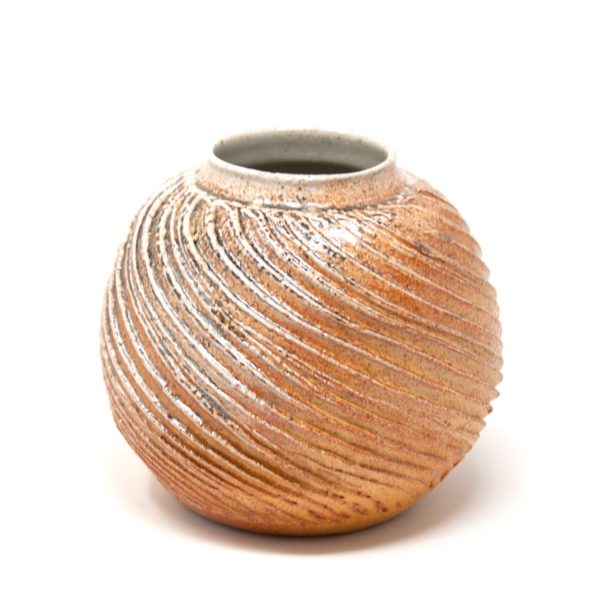 Wood fired soda glazed vase