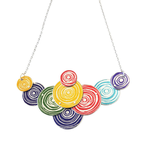 multi coloured disk necklace