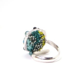 jewellery - beaded silver ring