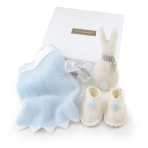 blue cashmere baby gift set
