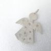 Handmade Custom Silver Angel Hanging Keepsake (back view with 925 stamp) on a white surface.