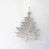 Handmade Sterling Silver Christmas Tree Hanging Keepsake Decoration on a white surface.