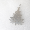 Artisan Custom Silver Christmas Tree Hanging Decoration (back view with 925 stamp) on a white surface.