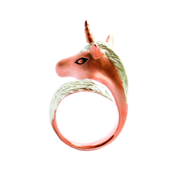 Rosy Silver Unicorn Ring_Monvatoo